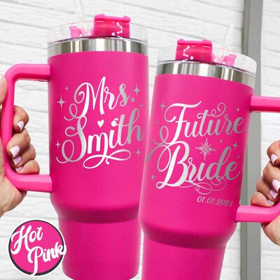 Engagement Cup Future Mrs, Personalized Future Mrs Mug, Engaged Af Tumble, Engaged Tumbler, Engaged 40oz Tumbler, Engagement Gift For Bride - image4